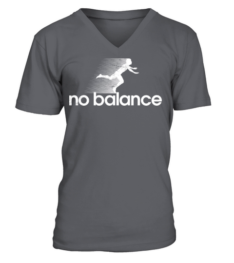 No Balance White Retro Funny Running V-Neck T-shirt