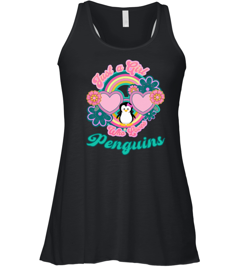 Just A Girl Who Loves Pinguins Funny Pinguin Lover Women's Flowy Tank Top