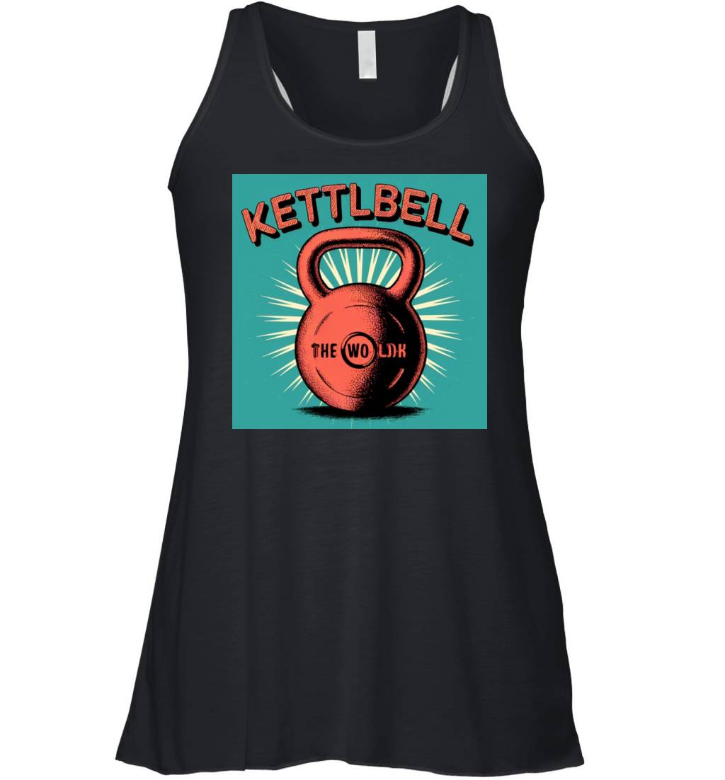 Kettlebell retro vintage Women's Flowy Tank Top