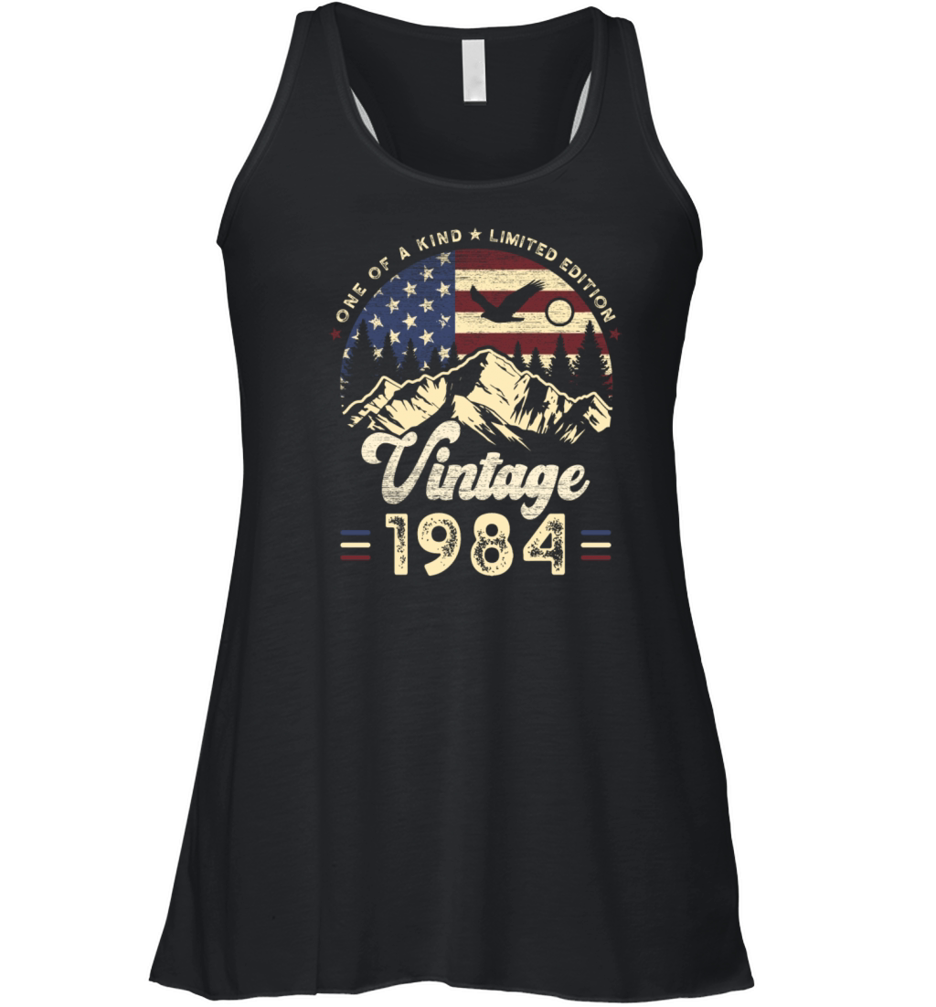 Vintage 1984 Birthday American Flag Women's Flowy Tank Top