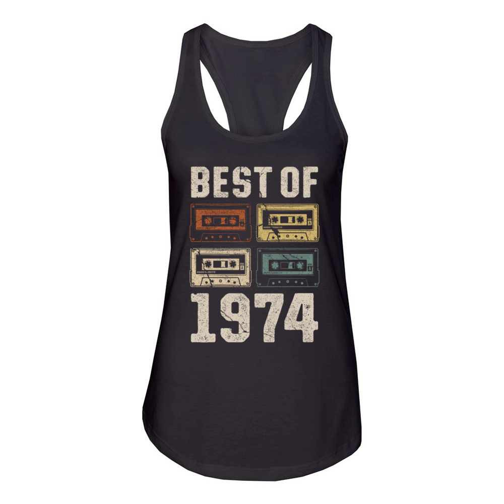 Best Of 1974 Birthday Cassette Tape Women's Racerback Tank