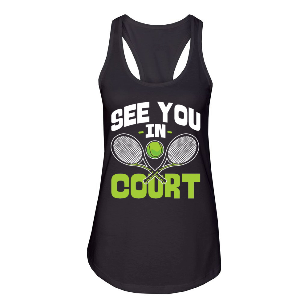 Funny Tennis Player Racket Pun Women's Racerback Tank