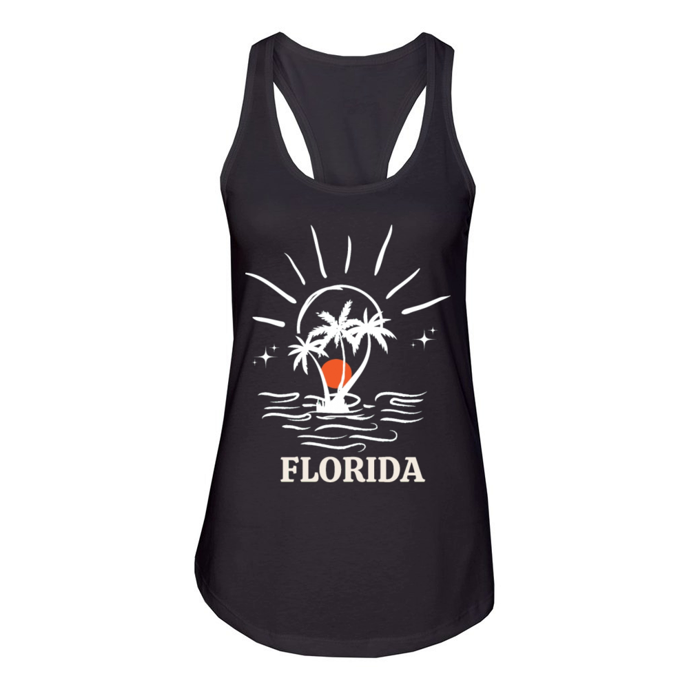 vintage florida retro Women's Racerback Tank