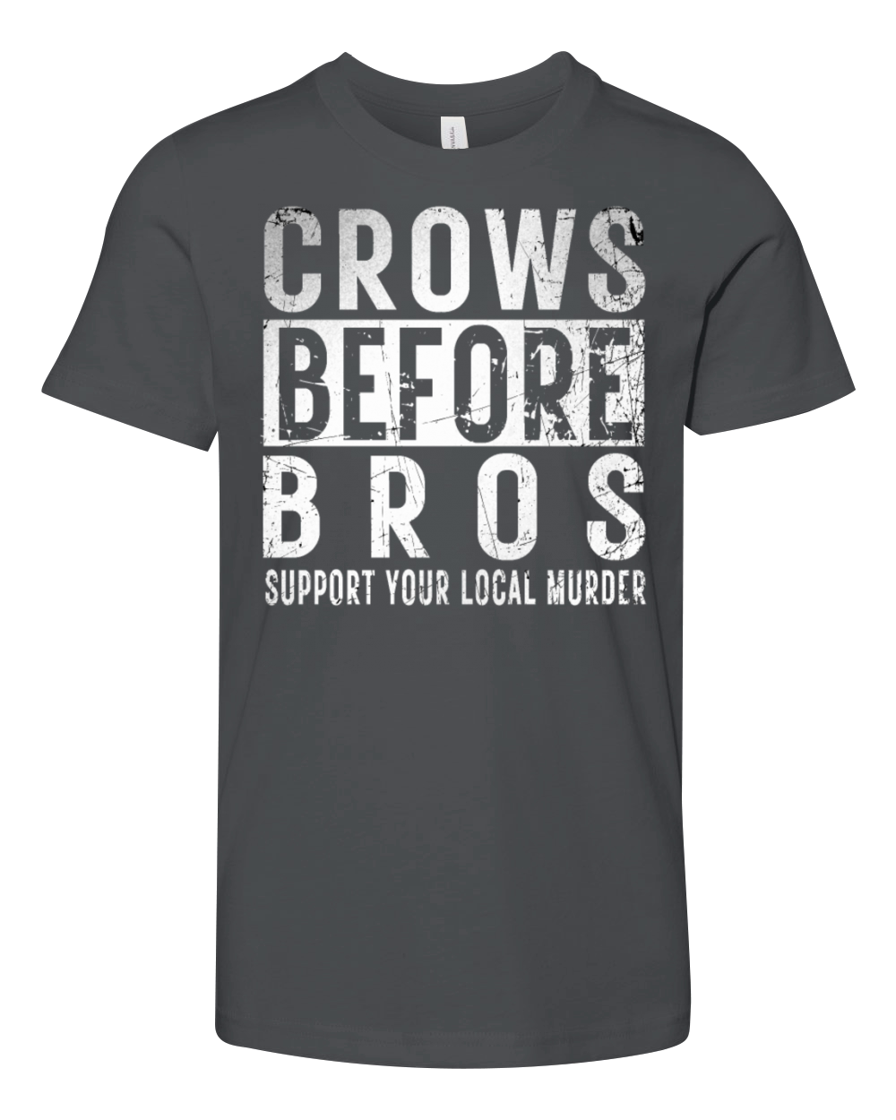 Crows Before Bros Support Your Local Murder Retro Youth Unisex Jersey Tee