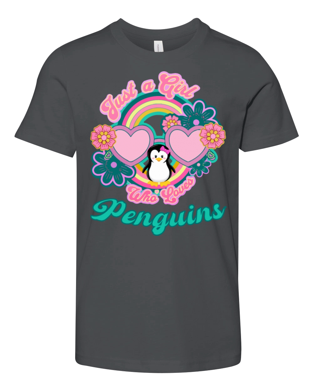 Just A Girl Who Loves Pinguins Funny Pinguin Lover Youth Unisex Jersey Tee