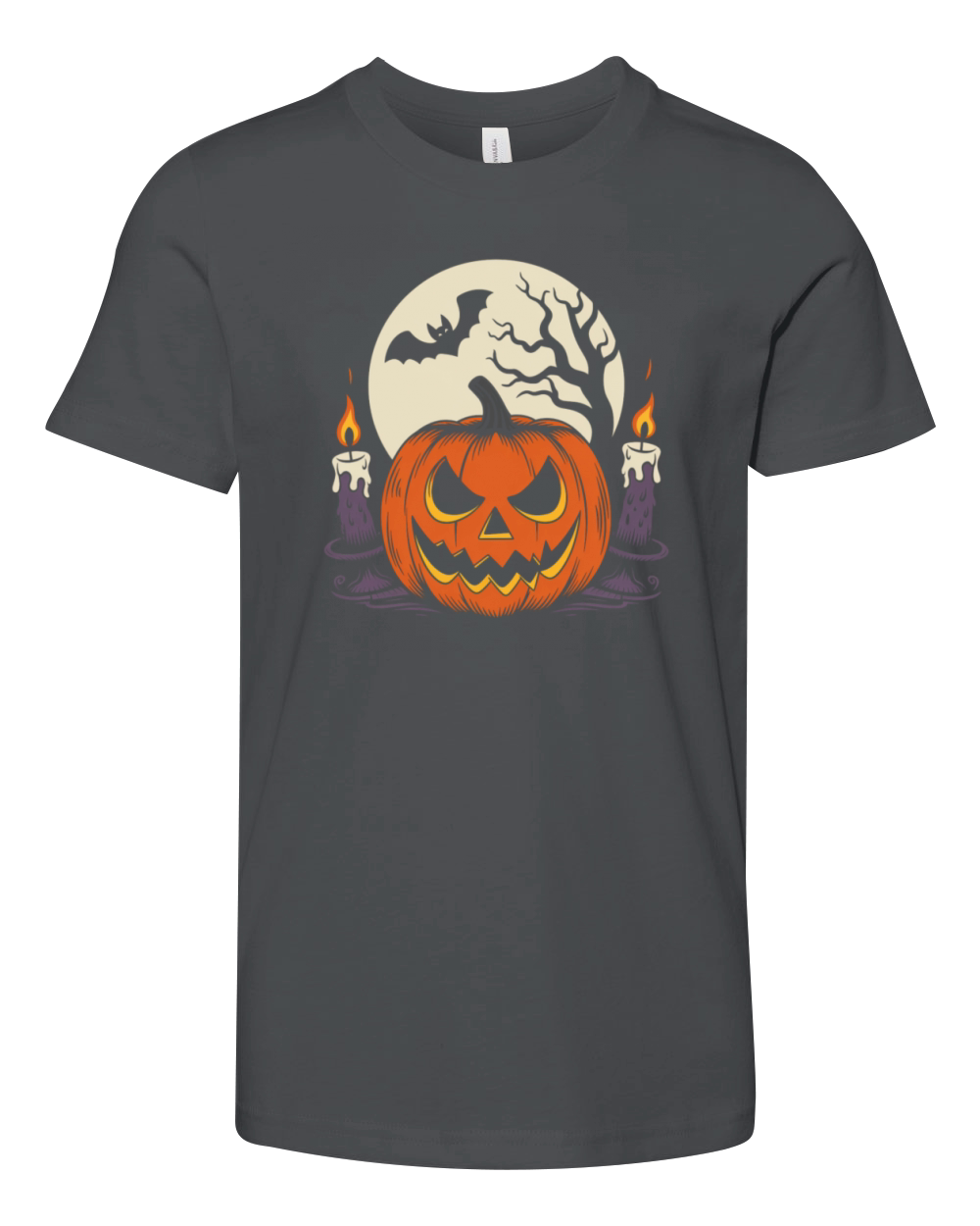 Vintage Pumpkin Scene Halloween Classic T-Shirt Youth Unisex Jersey Tee