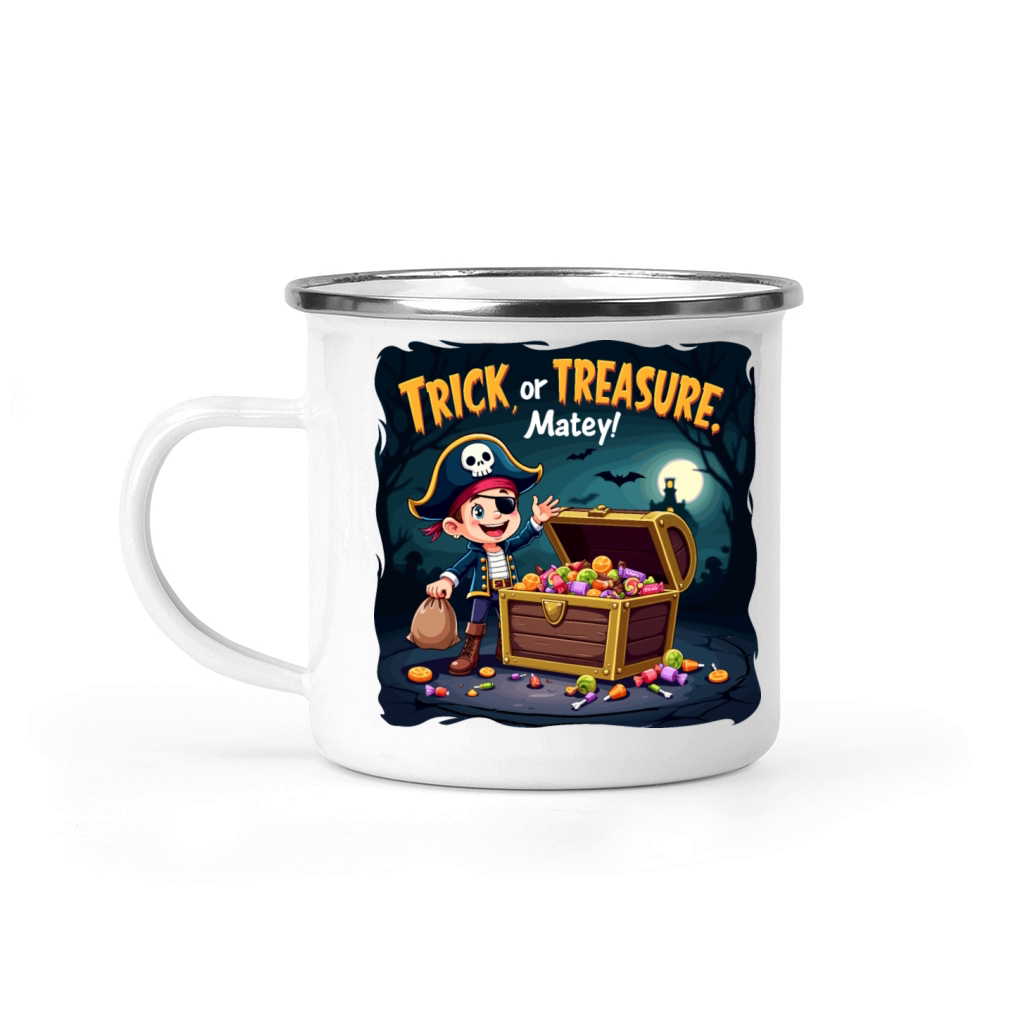 Trick or Treasure Pirate Month Halloween Camping Mug