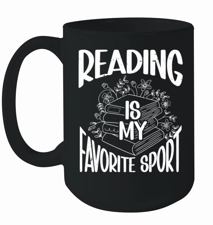 Reading Is My Favorite Sport Bookworm Ceramic Mug