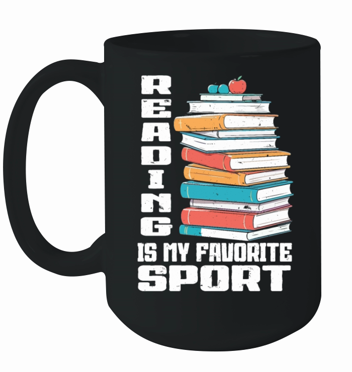 Reading Is My Favorite Sport Bookworm Ceramic Mug