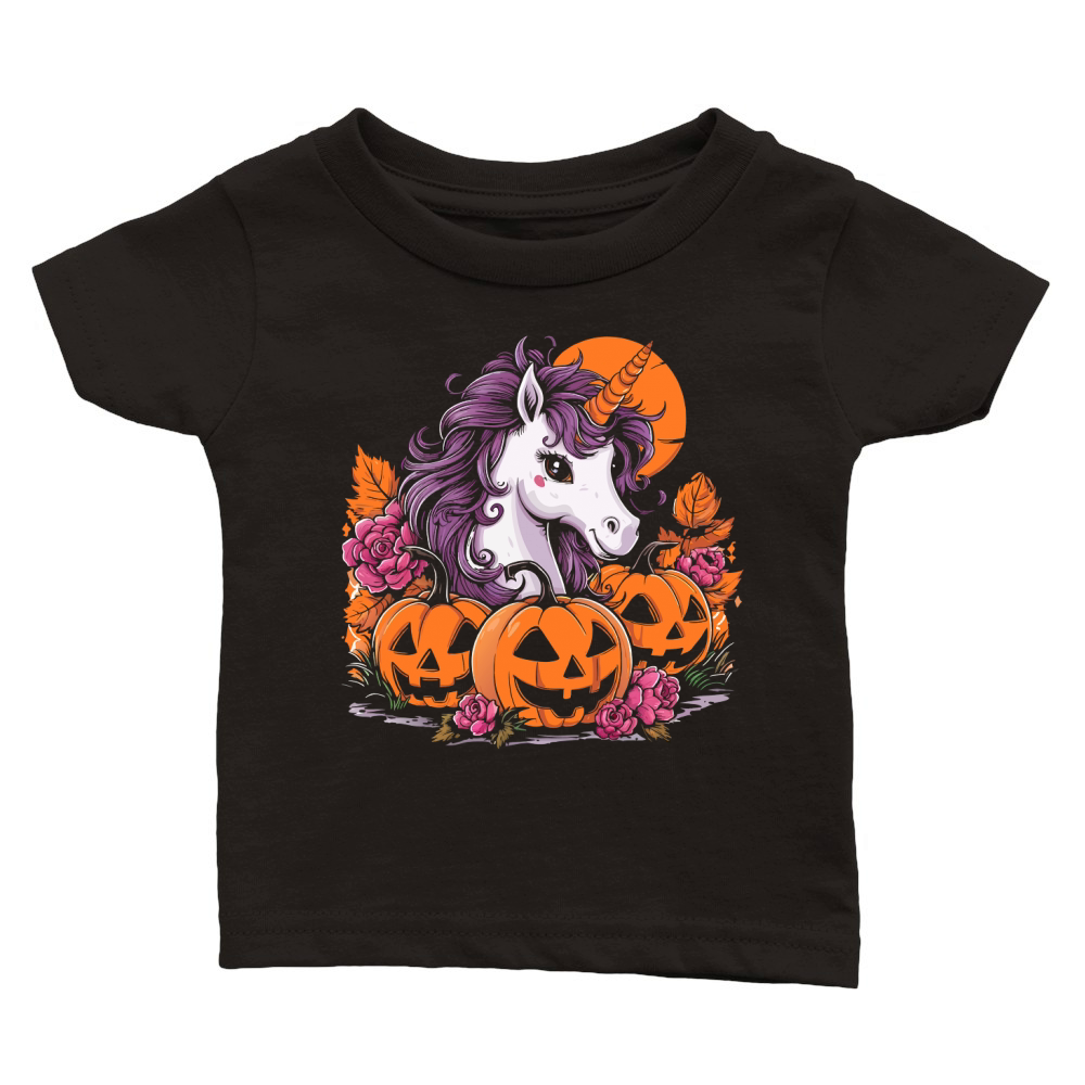 Unicorn and pumpkins Classic Baby Crewneck T-shirt