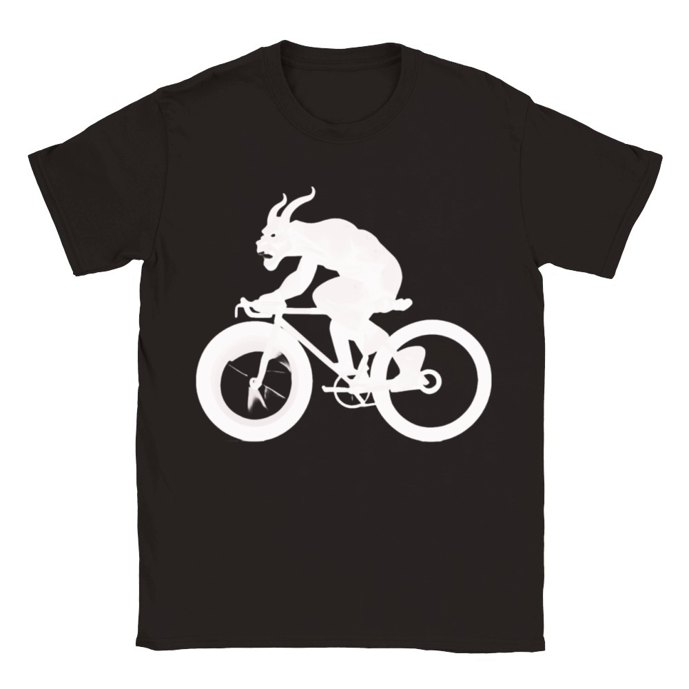 devil on bicycle Classic Kids Crewneck T-shirt