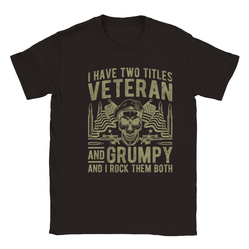 i have two titles veteran and grumpy and i rock them both Classic Kids Crewneck T-shirt