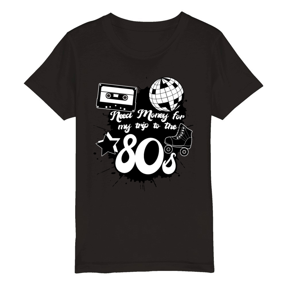 1980 Vintage 80s Music Tape Disco Organic Kids Crewneck T-shirt