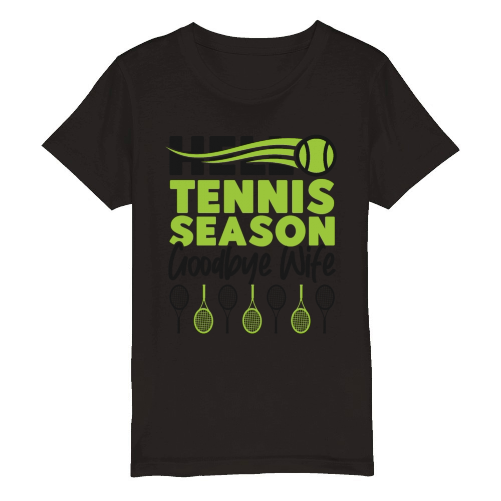 Funny Tennis Player Racket Husband Organic Kids Crewneck T-shirt