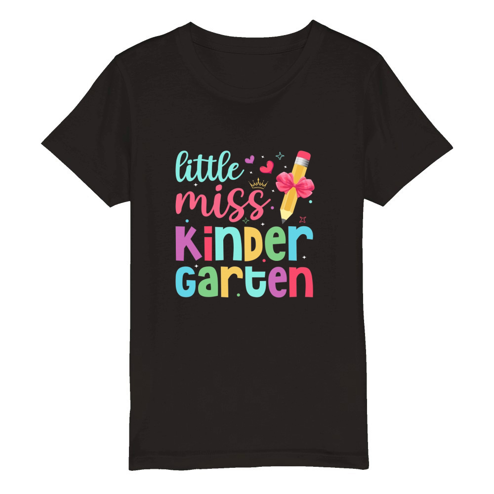 Little Miss Kindergarten Organic Kids Crewneck T-shirt