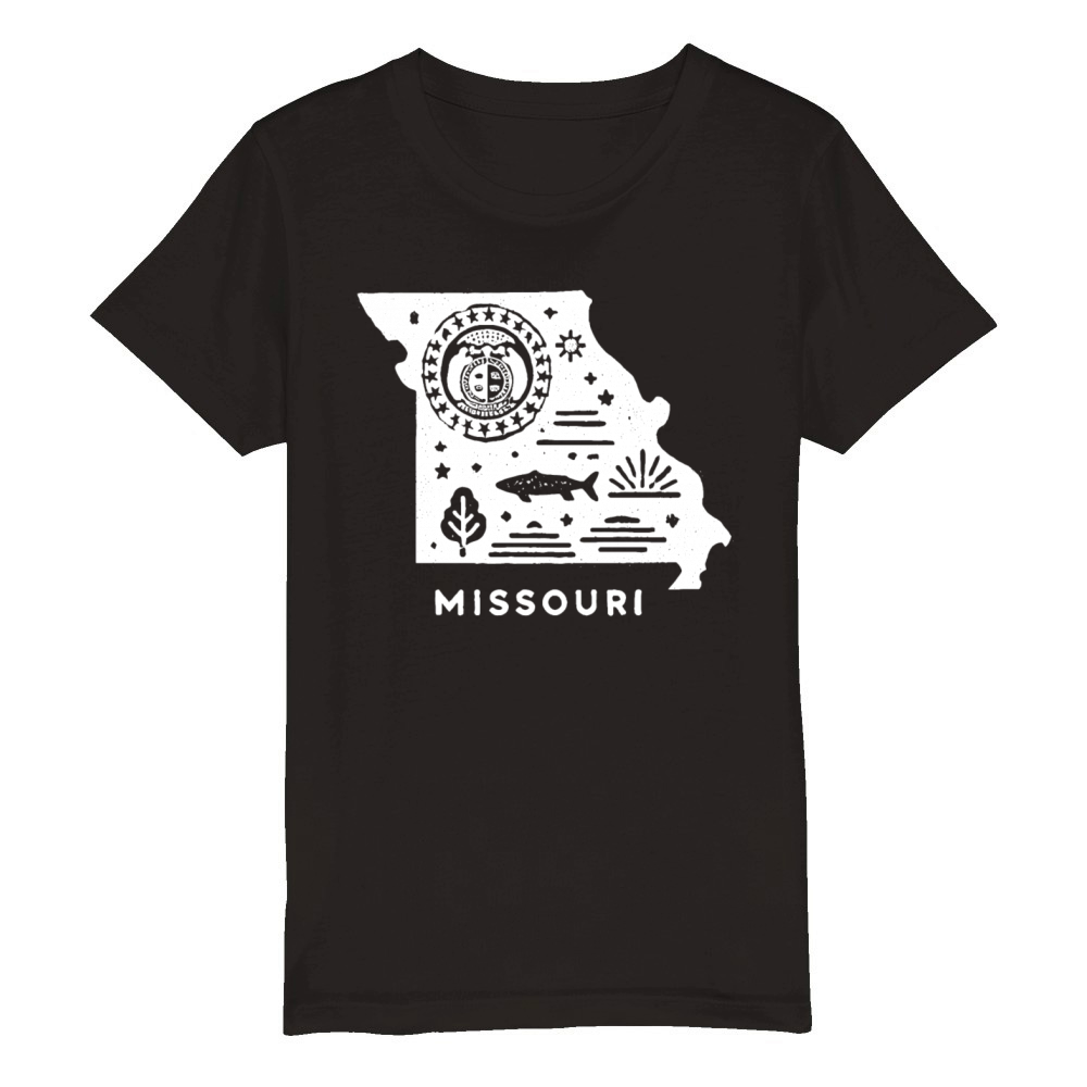 Missouri Vintage State Badge Design Organic Kids Crewneck T-shirt