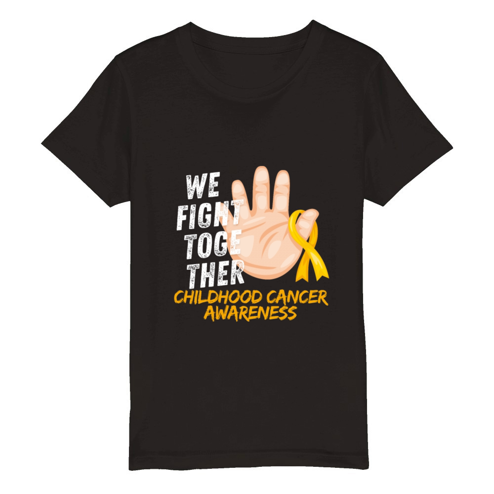 We Fight Together Childhood Cancer Awareness Organic Kids Crewneck T-shirt