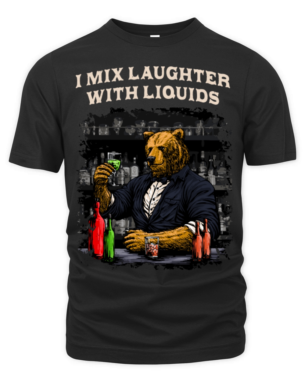 I Mix Laughter with Liquids Bartender Sayings Bart Organic Unisex T-shirt