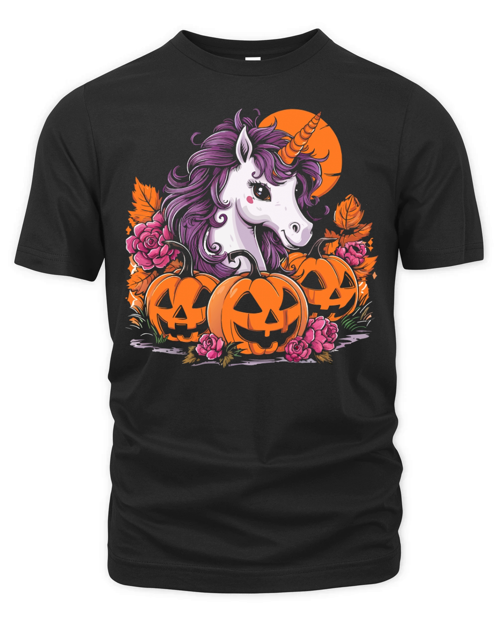 Unicorn and pumpkins Organic Unisex T-shirt
