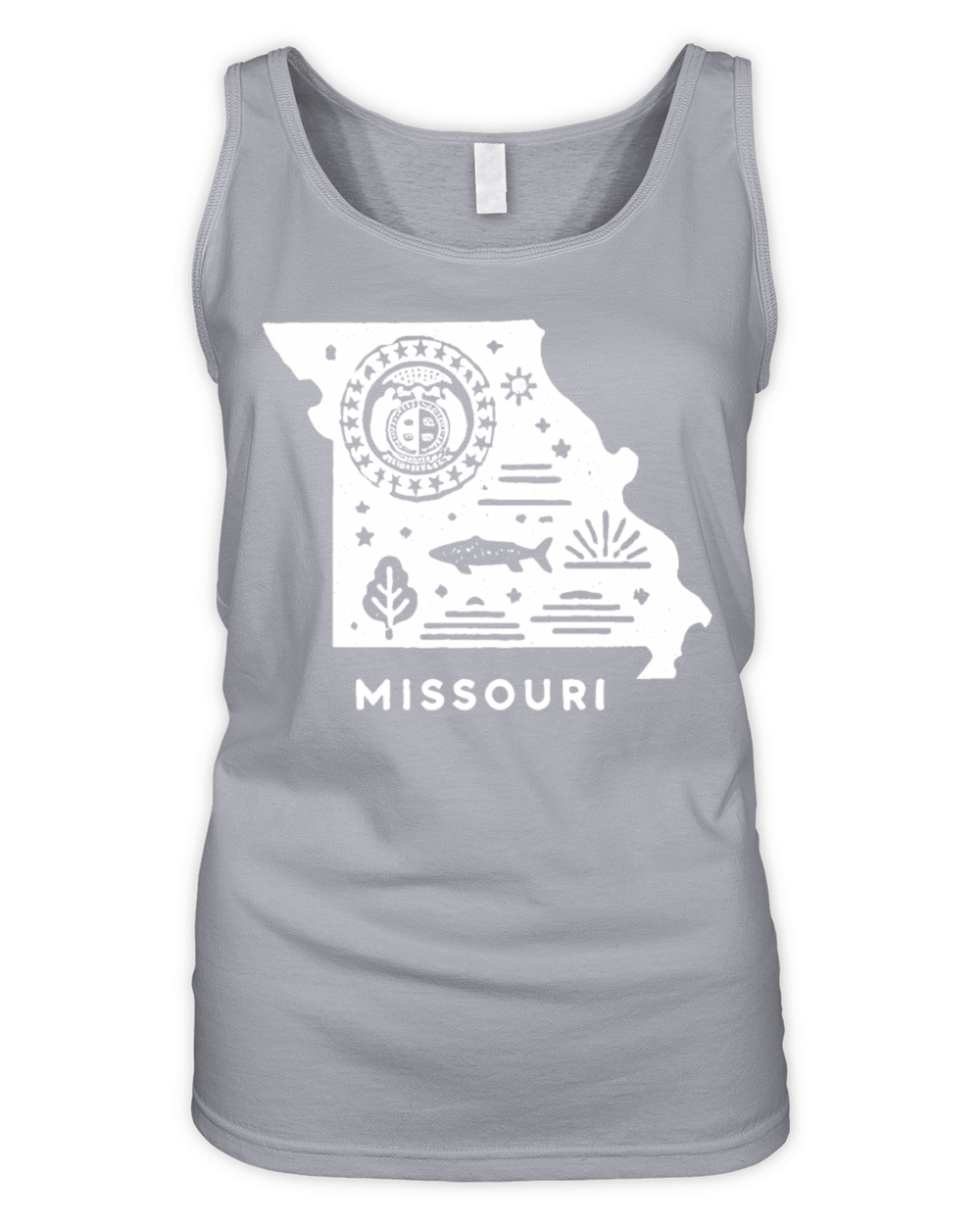 Missouri Vintage State Badge Design Organic Women's Tank Top