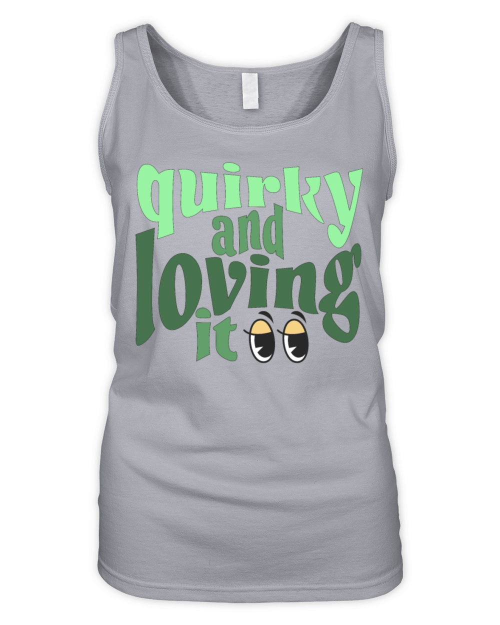 Quirky and loving it in green Organic Women's Tank Top