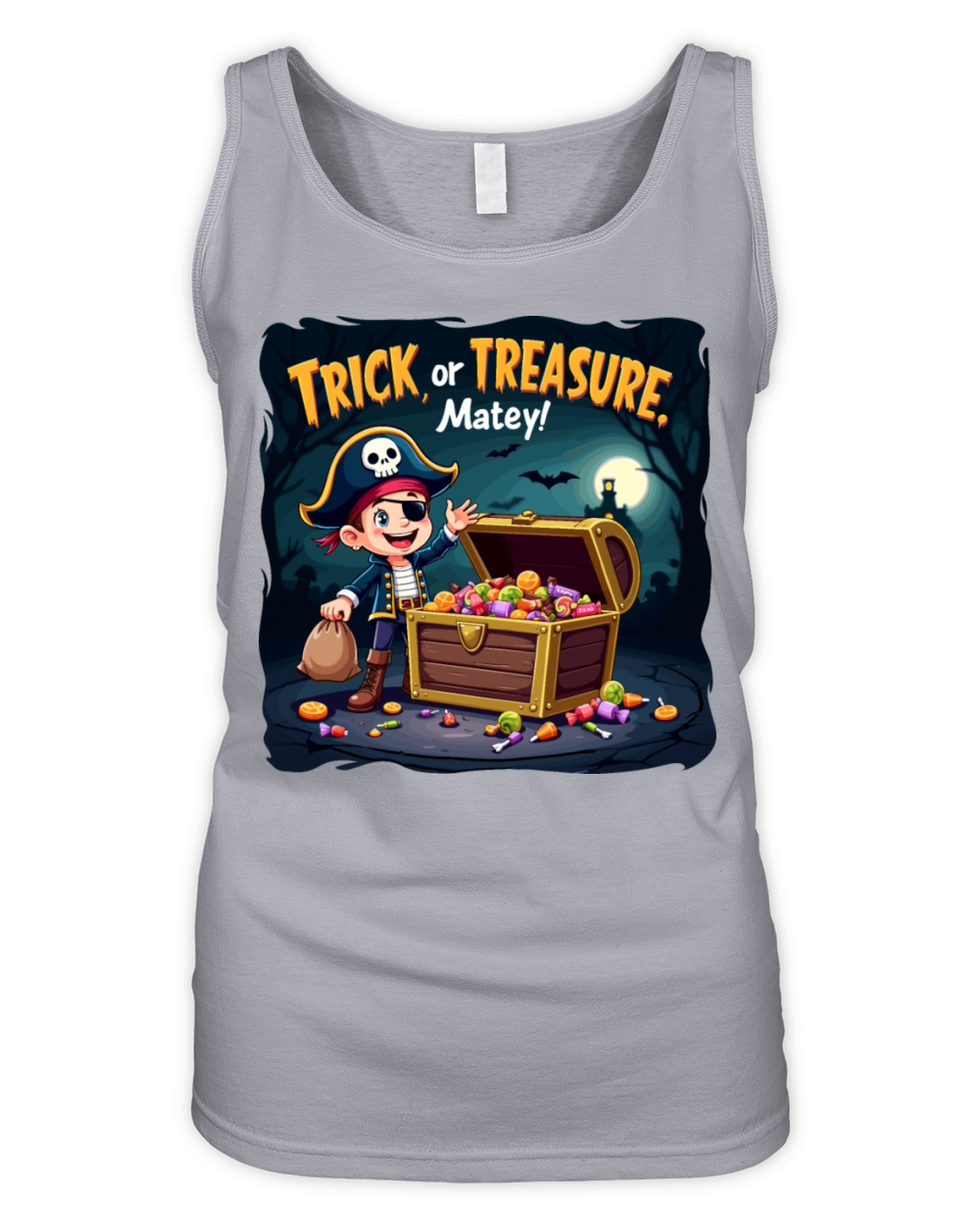 Trick or Treasure Pirate Month Halloween Organic Women's Tank Top
