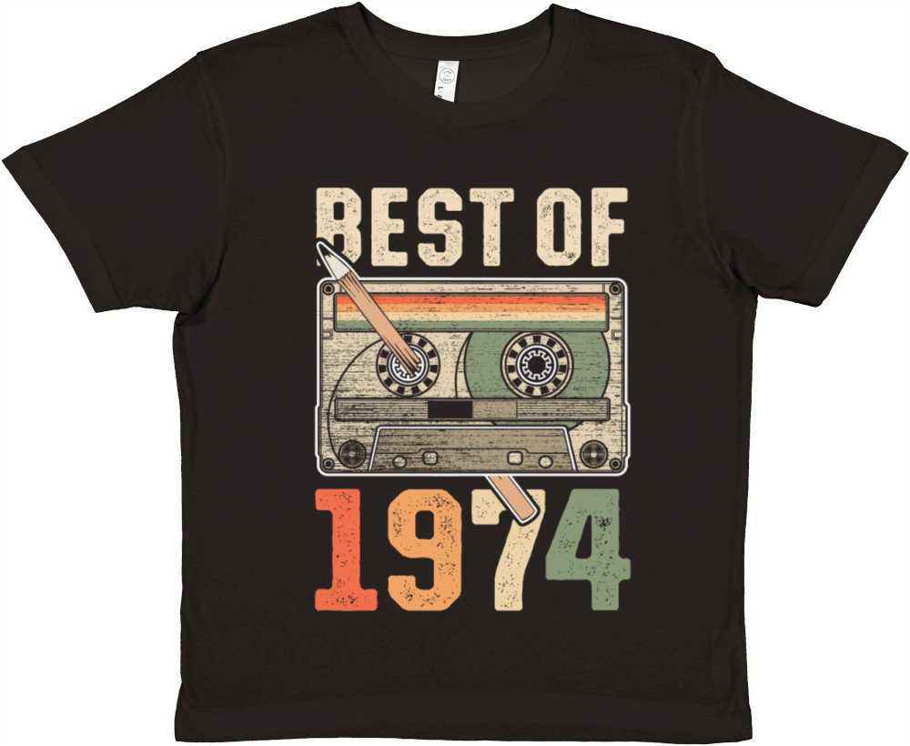 Best Of 1974 Birthday Cassette Premium Kids Crewneck T-shirt