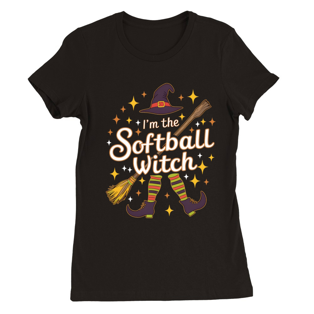412. I m The Softball Witch Premium Womens Crewneck T-shirt