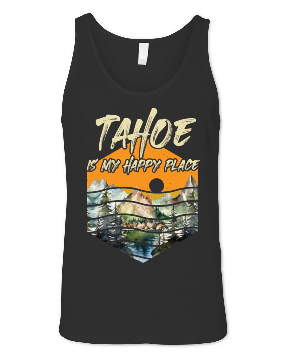 LAKE TAHOE IS MY HAPPY PLACE Vintage Lake Tahoe Unisex Jersey Tank