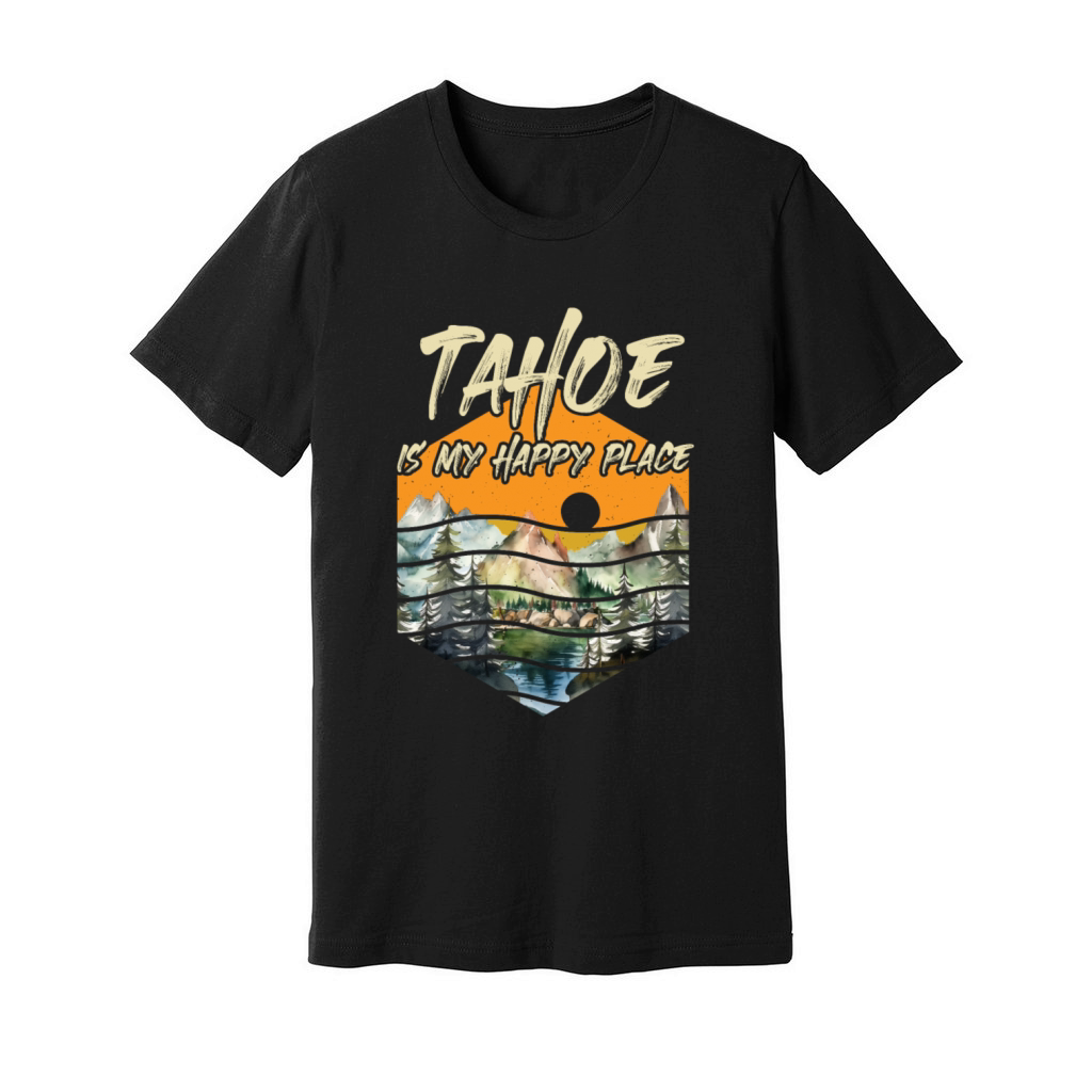 LAKE TAHOE IS MY HAPPY PLACE Vintage Lake Tahoe Unisex Jersey Tee
