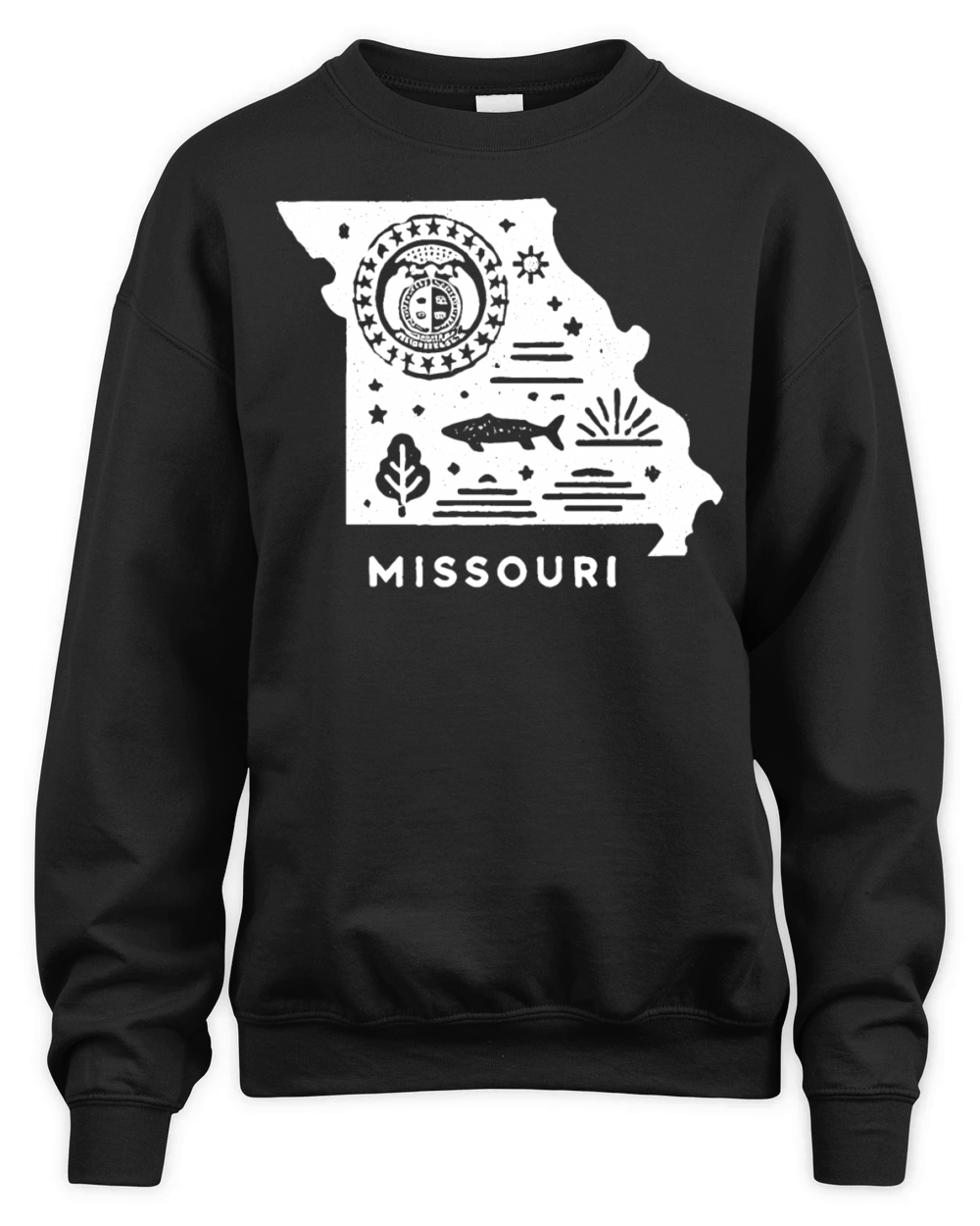 Missouri Vintage State Badge Design Unisex Premium Crewneck Sweatshirt
