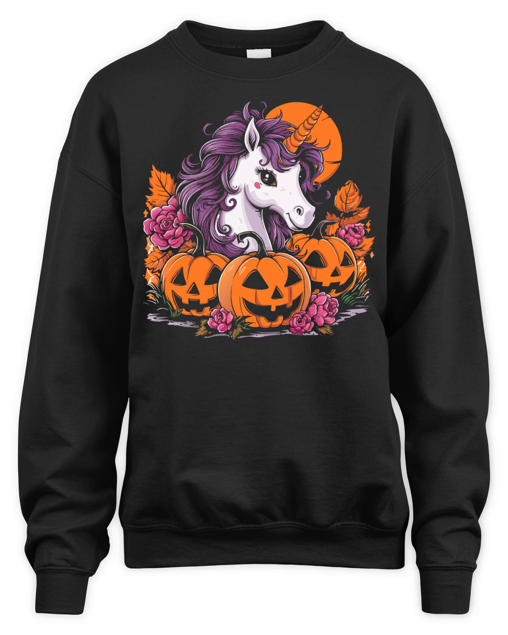 Unicorn and pumpkins Unisex Premium Crewneck Sweatshirt