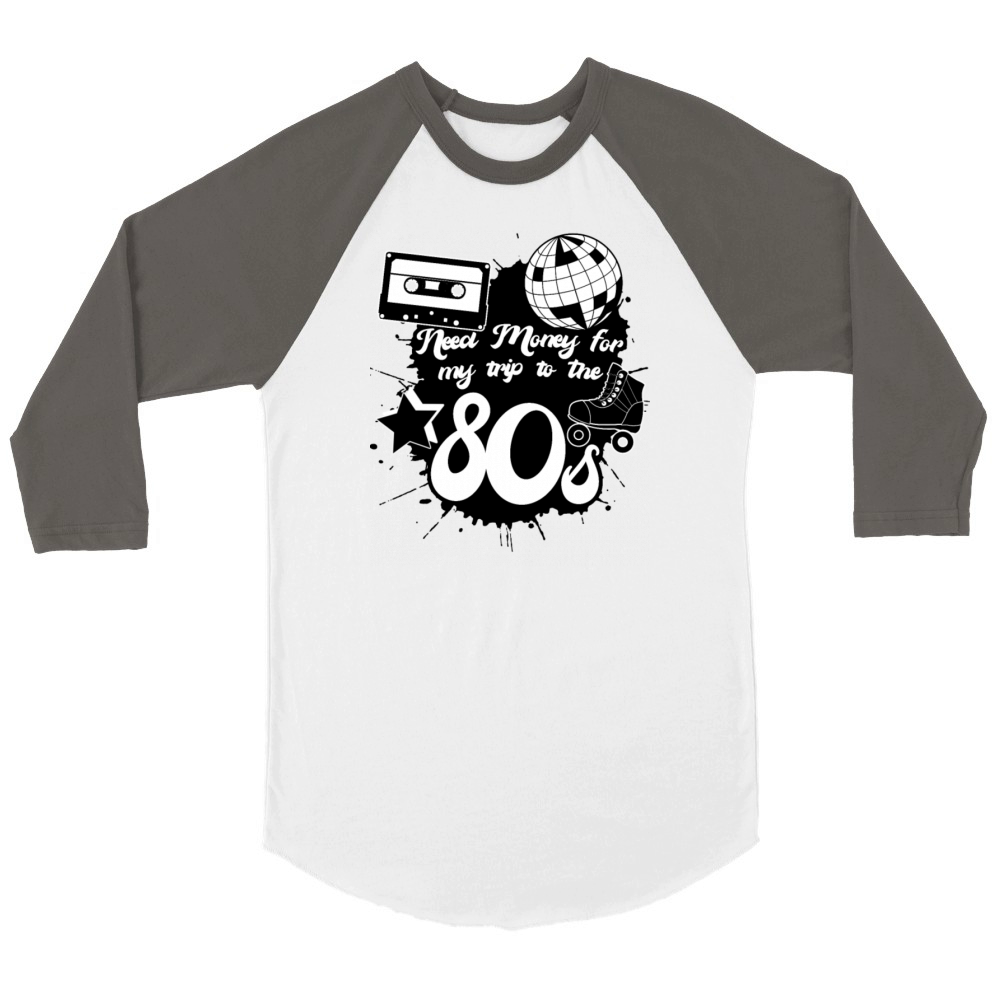 1980 Vintage 80s Music Tape Disco Unisex ¾ sleeve Raglan T-shirt