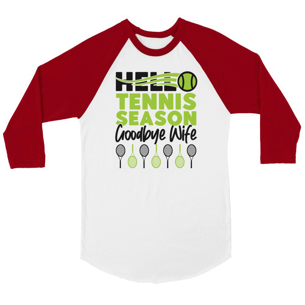 Funny Tennis Player Racket Husband Unisex ¾ sleeve Raglan T-shirt
