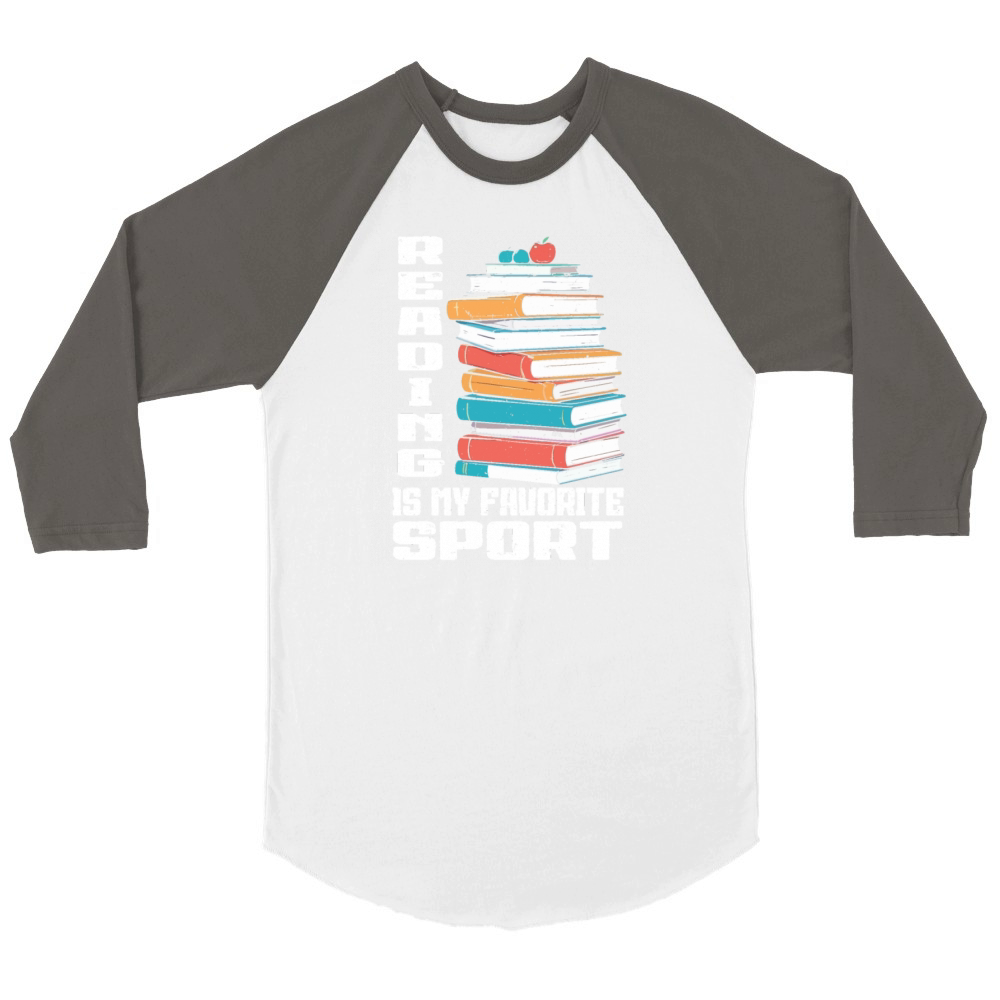 Reading Is My Favorite Sport Bookworm Unisex ¾ sleeve Raglan T-shirt