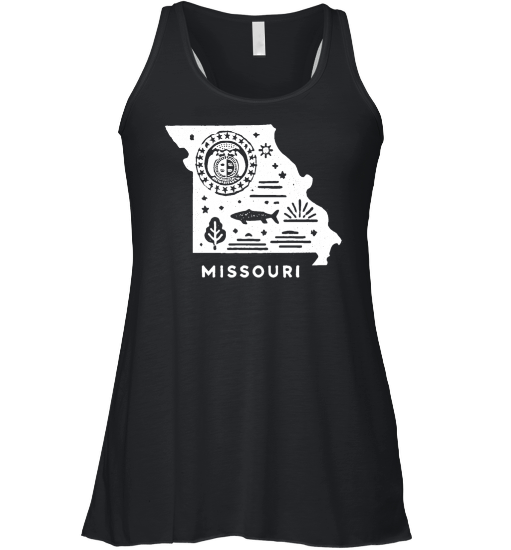 Missouri Vintage State Badge Design Women's Flowy Tank Top