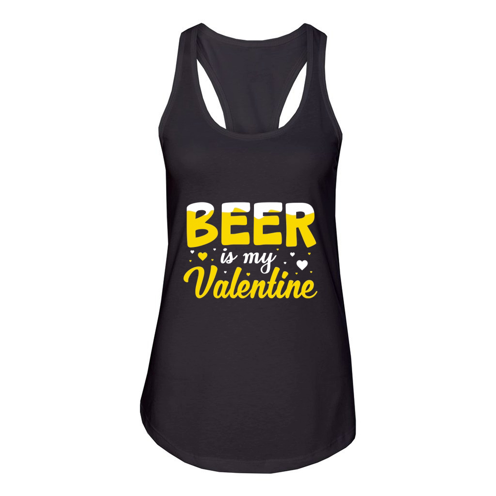 Beer is my valentine Women's Racerback Tank