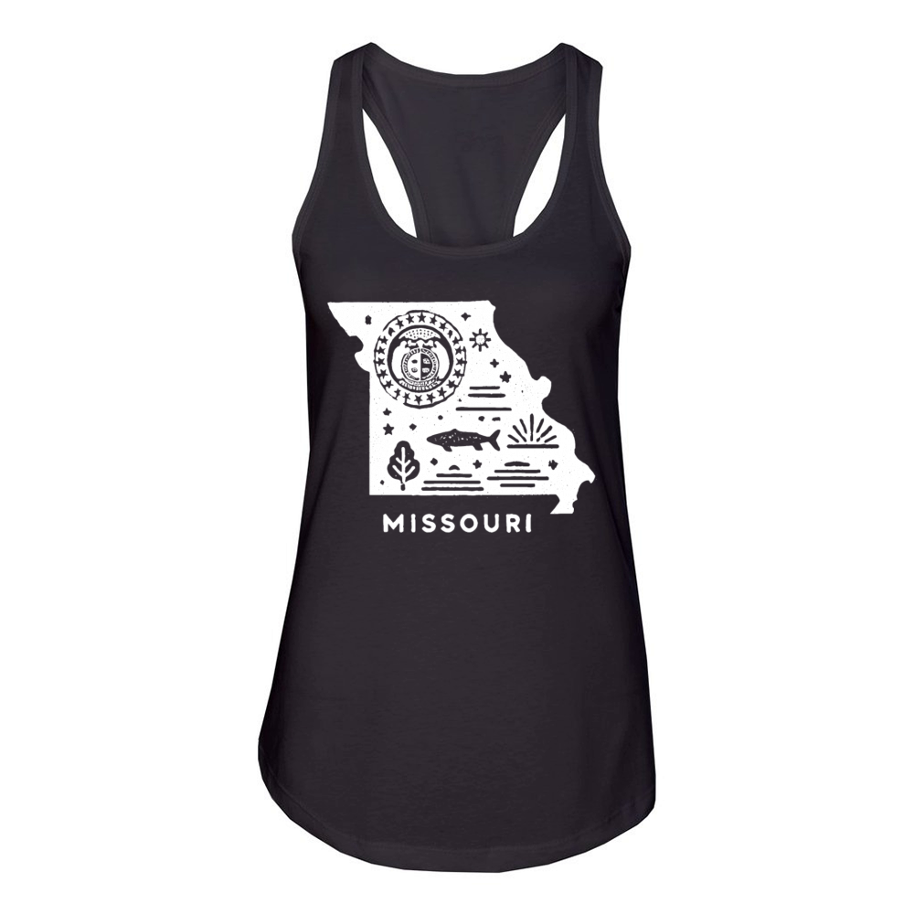 Missouri Vintage State Badge Design Women's Racerback Tank