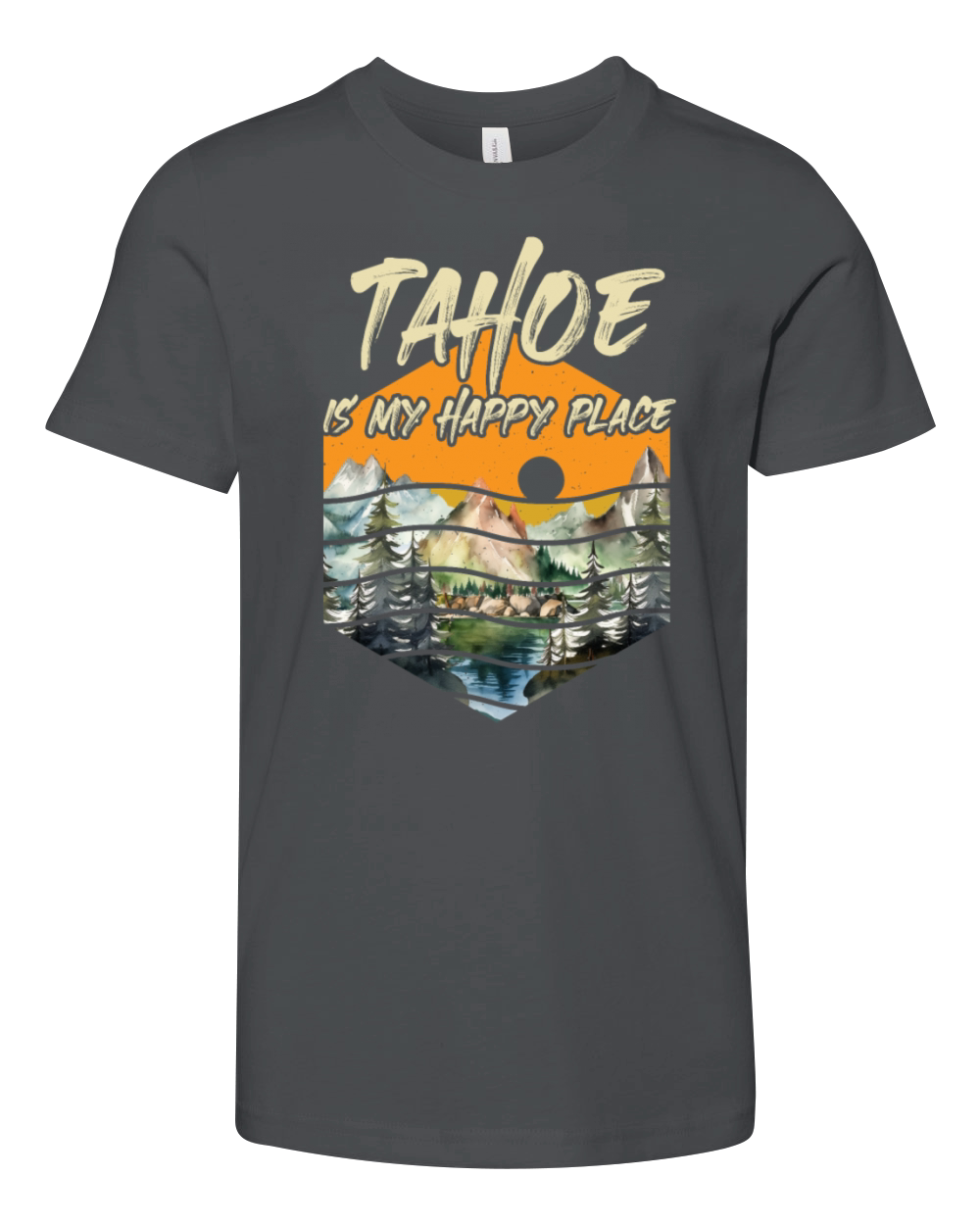 LAKE TAHOE IS MY HAPPY PLACE Vintage Lake Tahoe Youth Unisex Jersey Tee