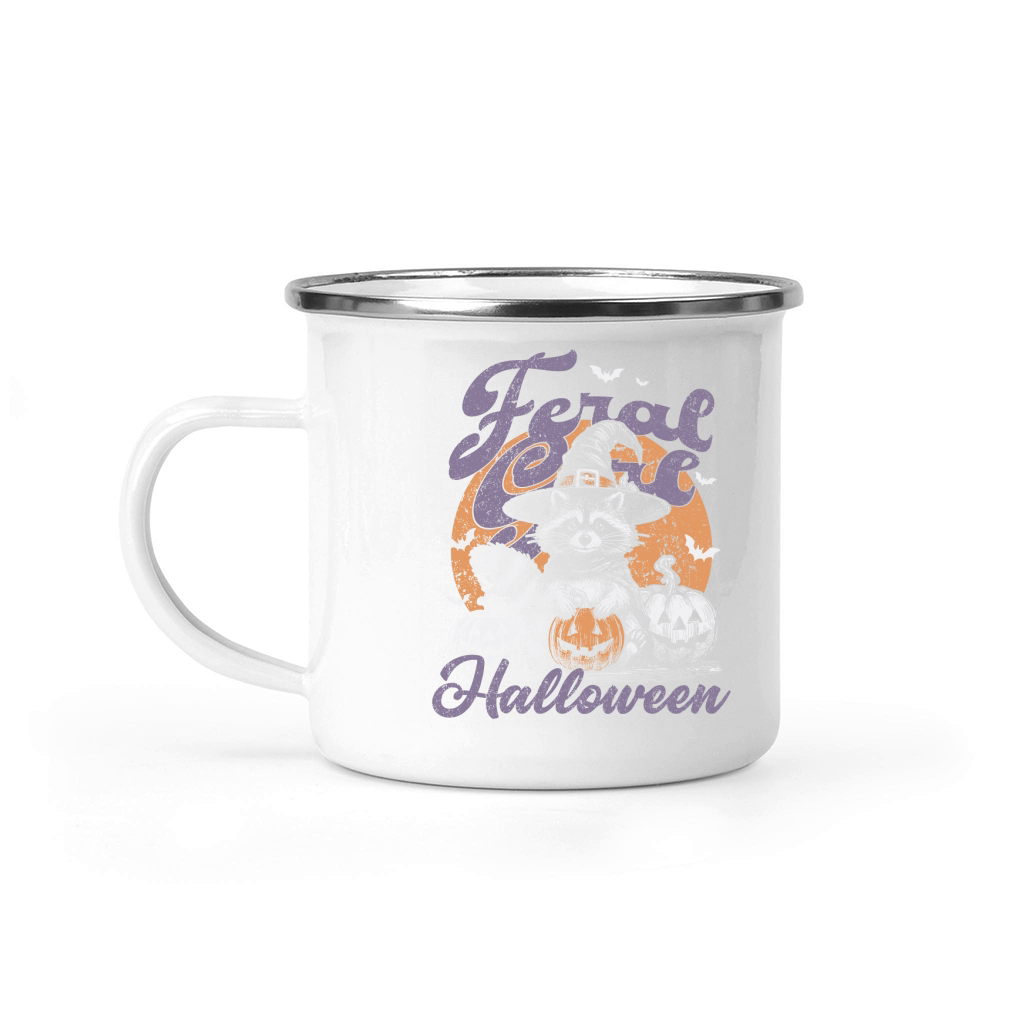 Feral girl Halloween Raccoon D Color Camping Mug
