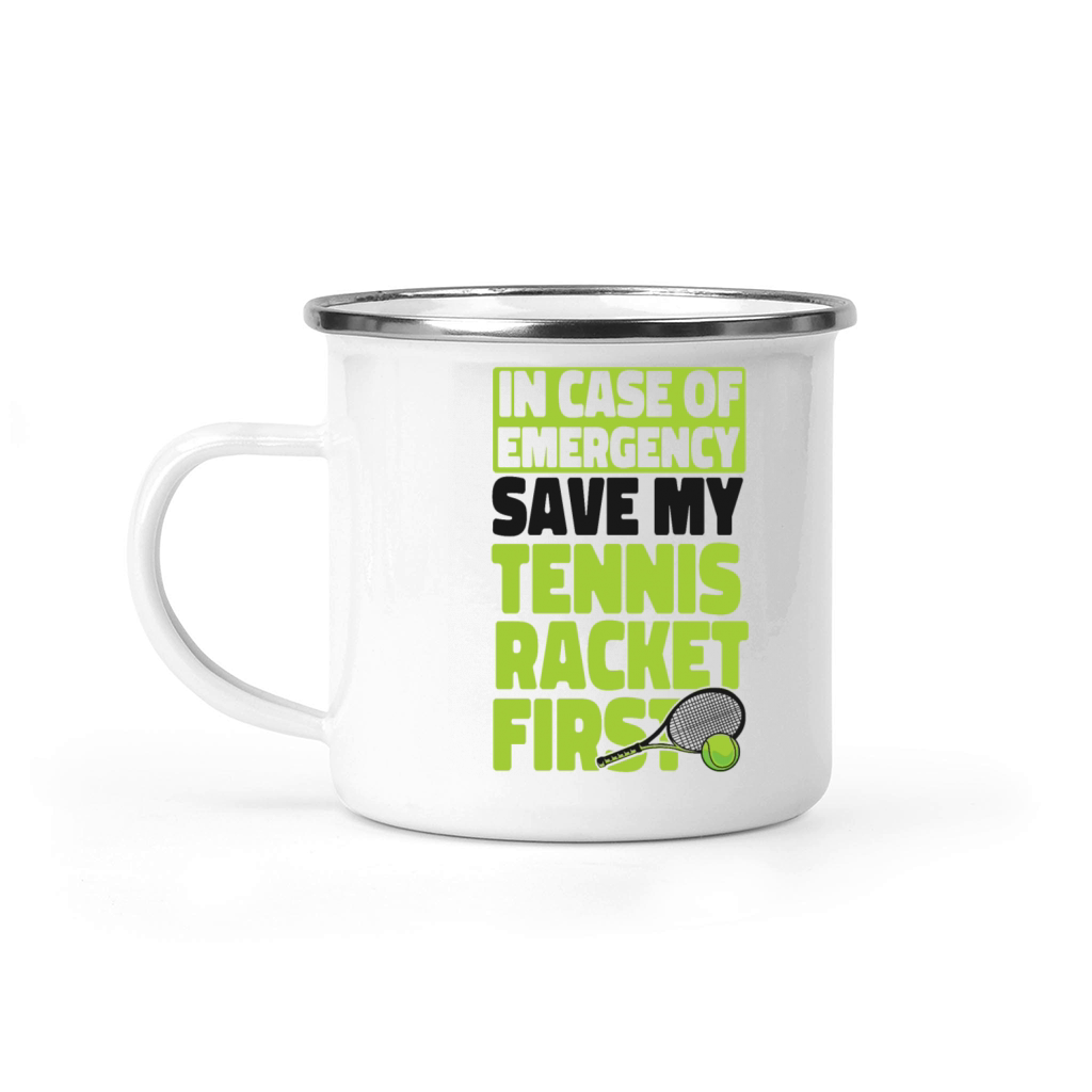 Funny Tennis Player Racket In Case Camping Mug
