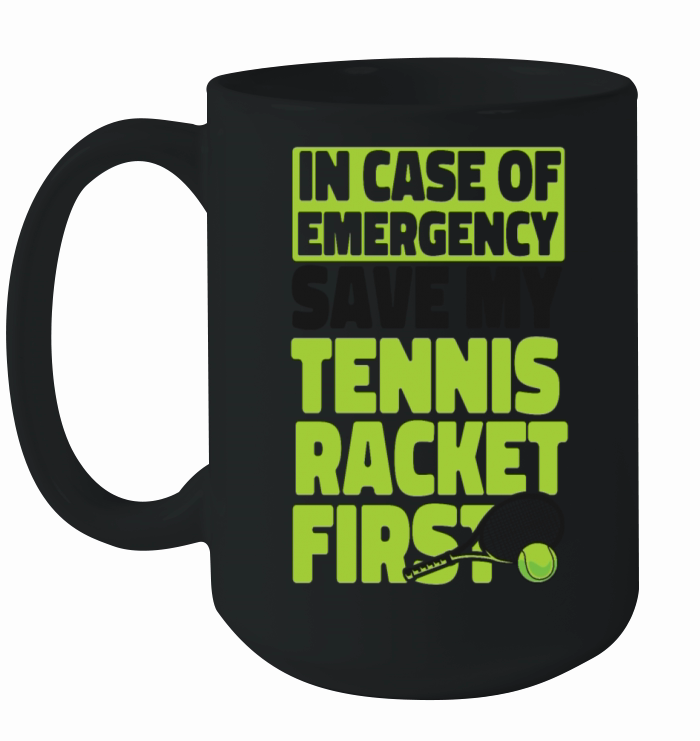 Funny Tennis Player Racket In Case Ceramic Mug