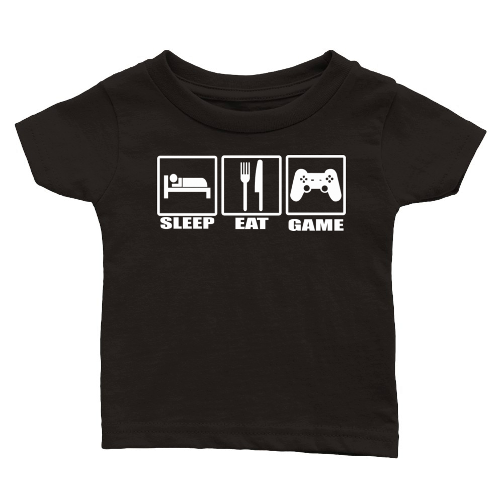 Sleep Eat and Game Classic Baby Crewneck T-shirt