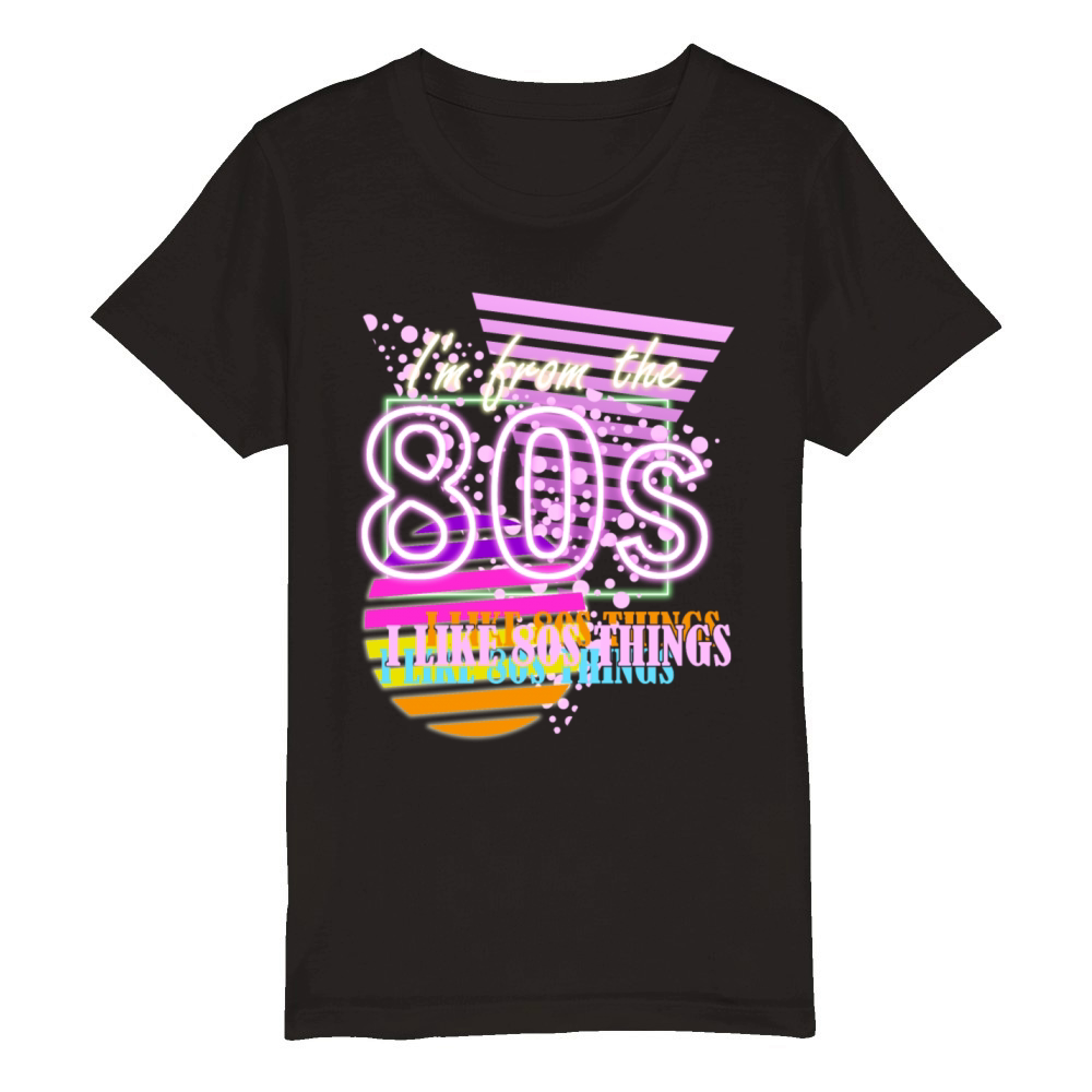 80s Party 1980 Vintage Organic Kids Crewneck T-shirt