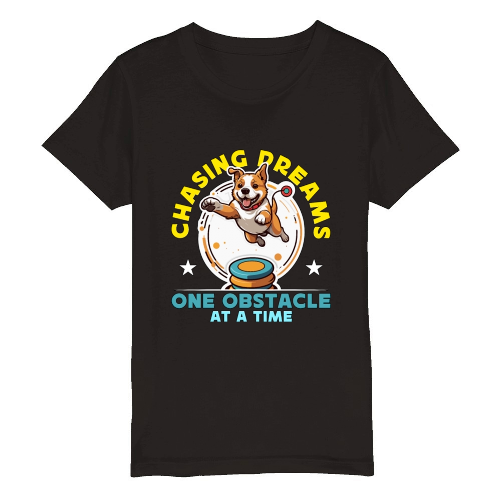 Dog Agility Training Chasing Dreams One Dog Sport Organic Kids Crewneck T-shirt