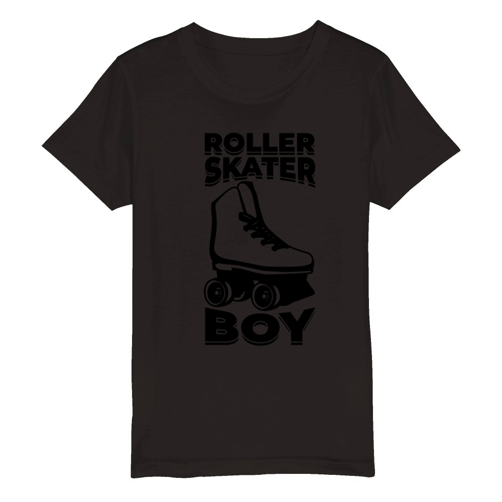 Roller Skating Boy Organic Kids Crewneck T-shirt