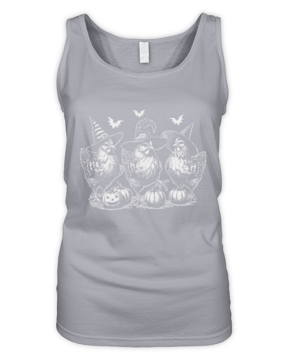 Chicken Witches Funny Halloween D White Organic Women's Tank Top