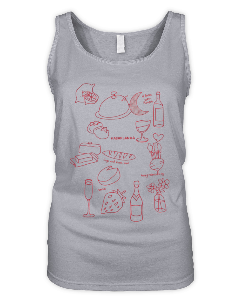 Red Cream Organic Illustrated Organic Women's Tank Top