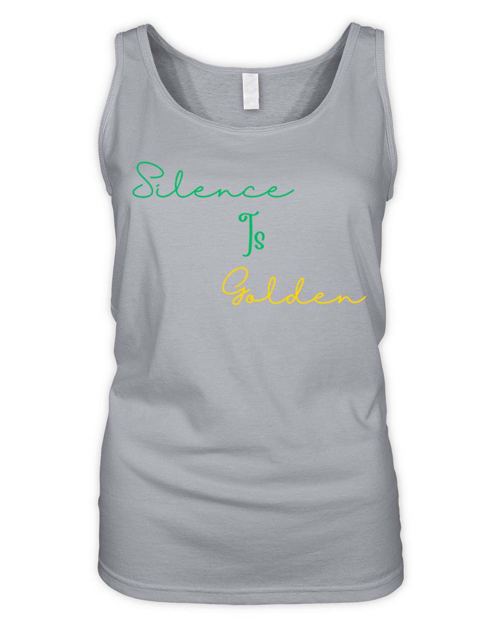 Silence is Golden Green Organic Women's Tank Top