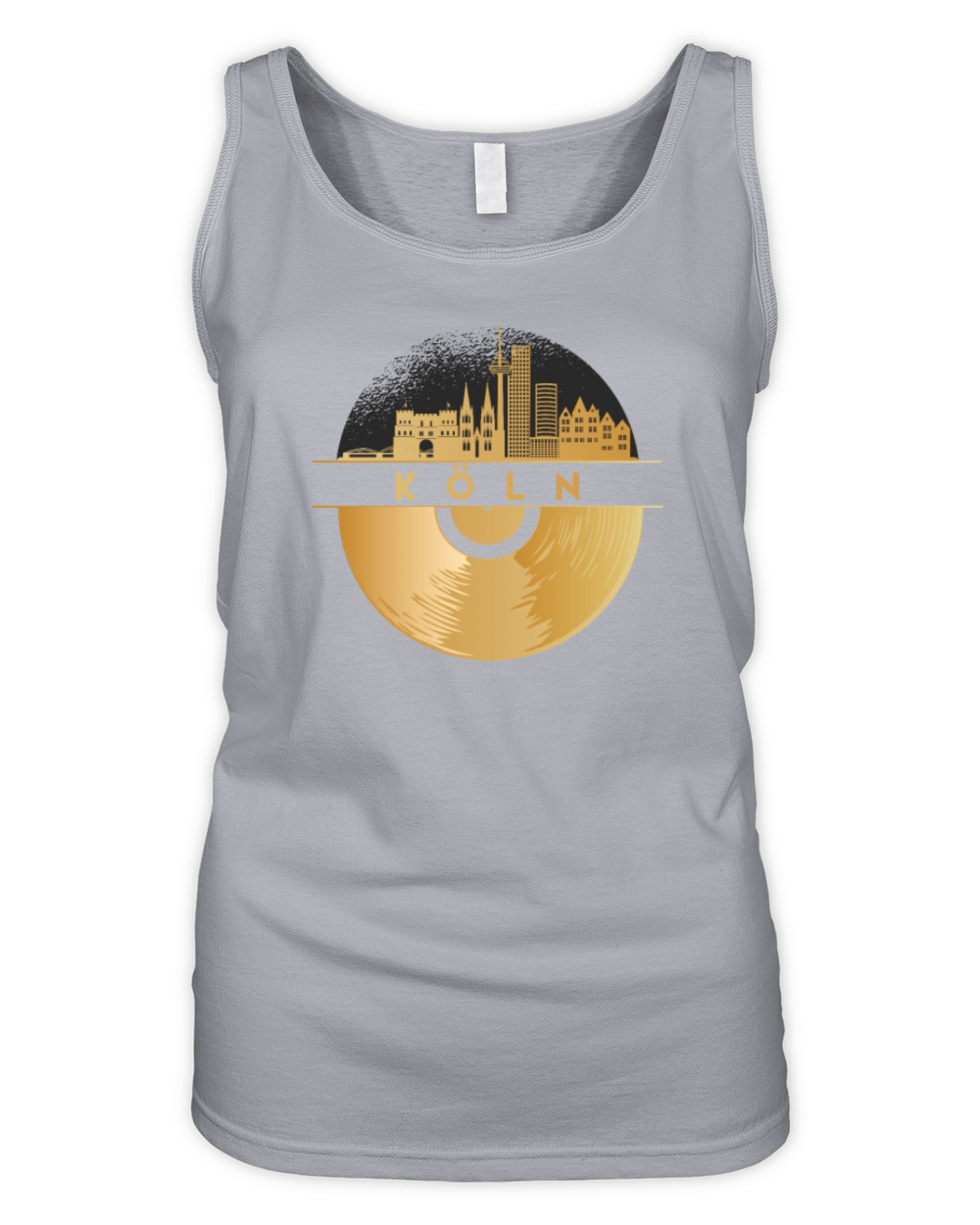 Vinyl-Record-Player Disco-Music Skyline-Germany Organic Women's Tank Top